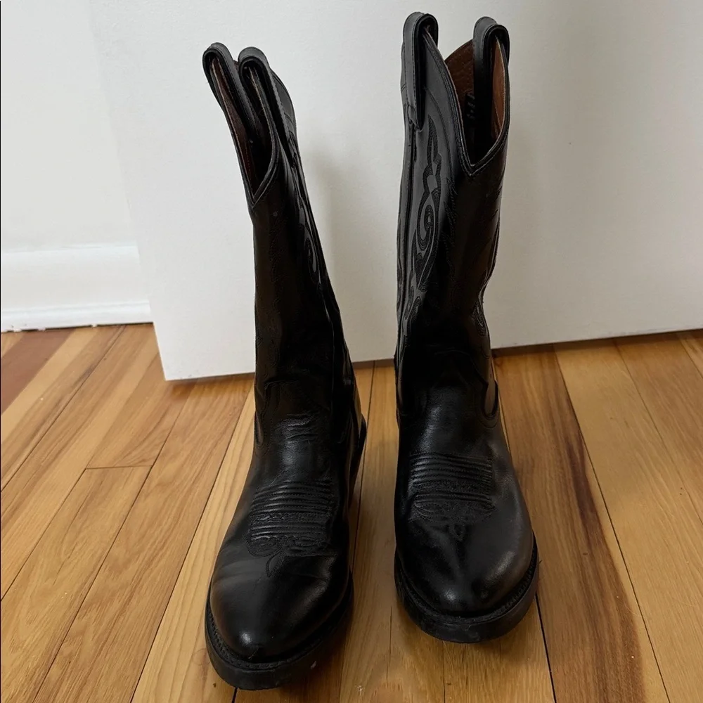 Black Leather Cowboy Boots Women’s Size 6.5 - Picture 3 of 9